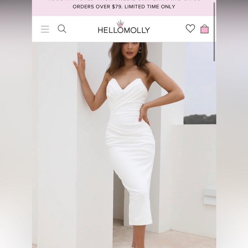 Hello molly white midi dress